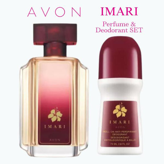 Avon Imari Pefume EDT Spray for her 1.7 fl oz and Deodorant roll-on 2.6 fl oz. SET Fragrance Jasmine Body Care Floral