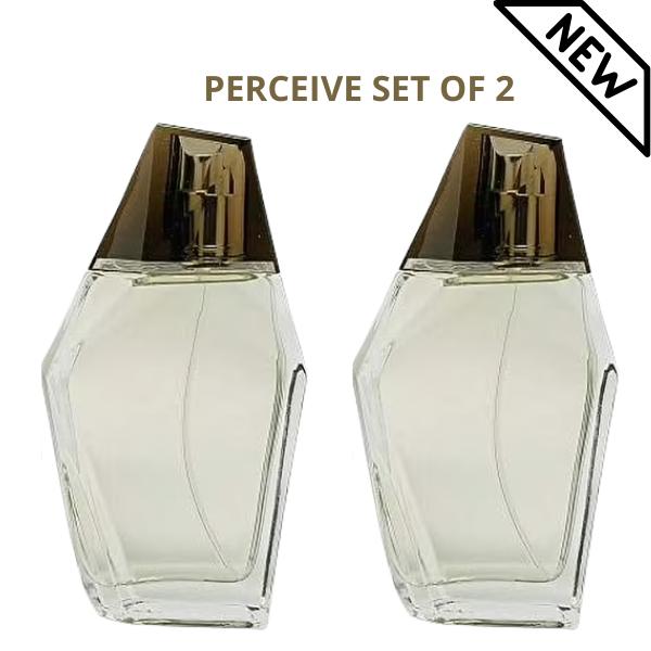 Perceive for Men Cologne Spray - Fresh Aromatic Scent with Sparkling Citrus & Cedarwood Notes - 3.4 fl. oz. Bottle SET of 2 - NEW