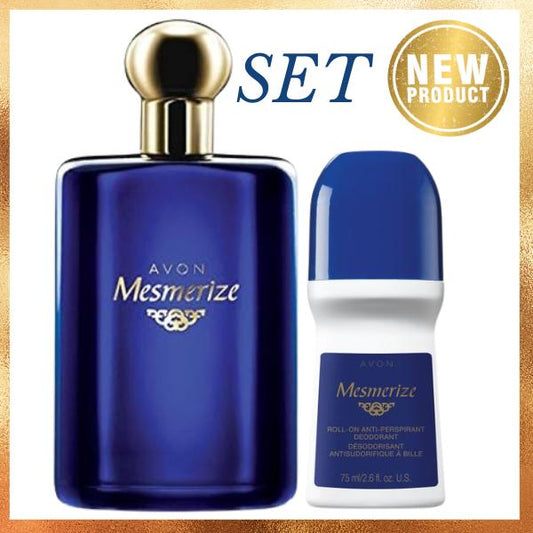 Avon Mesmerize Blue for Men Cologne Spray 3.4. fl oz. and Deodorant Roll-on SET